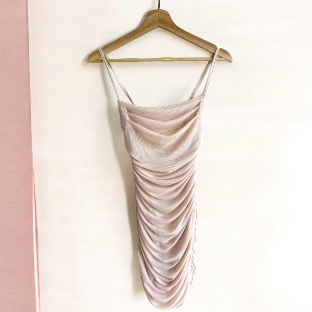 Cream Ruched Dress - Picture 4 of 4